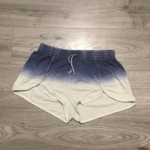 Denim ombré cotton lounge shorts